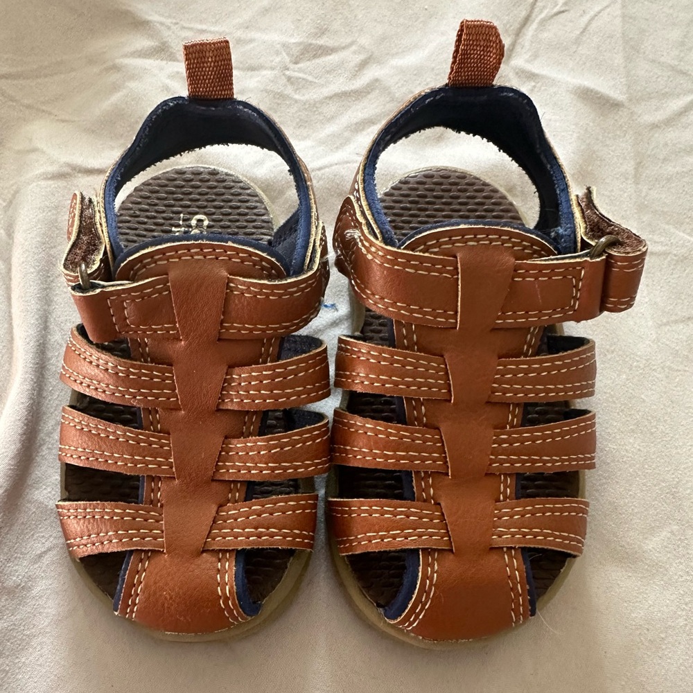 Carter’s Just One You toddler boy’s brown fisherman sandals size 4